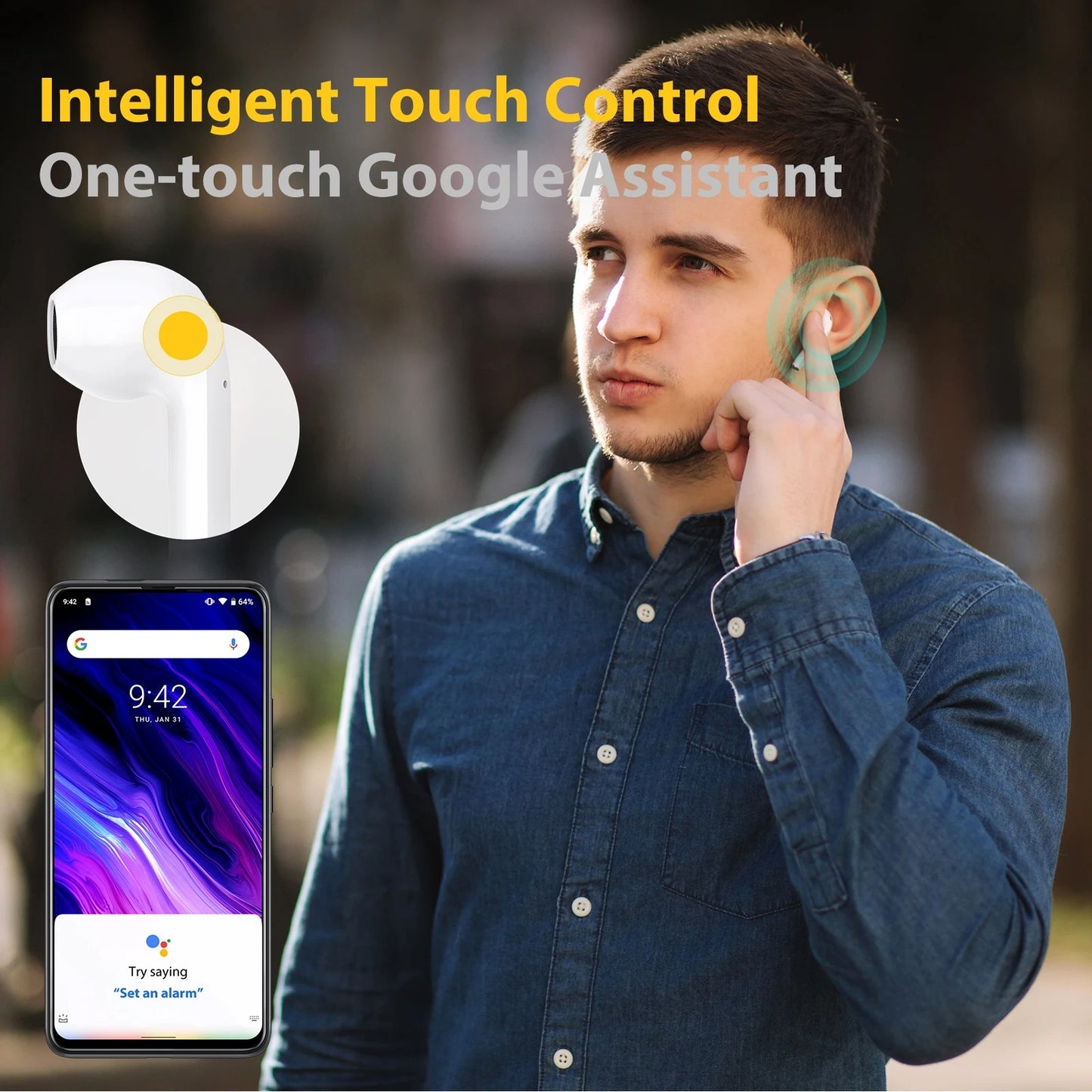 UMIDIGI AirBuds – Kabellose Bluetooth Kopfhörer mit ENC Noise Cancelling, IPX5, 20h Akku & 10mm Treiber