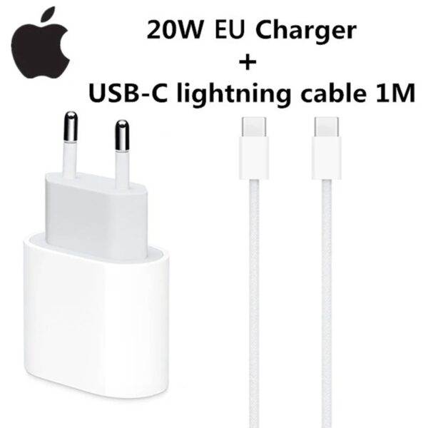 Apple Schnelllade-Set 20W – USB-C Netzteil + 60W USB-C Kabel (1 m) | Original Zubehör