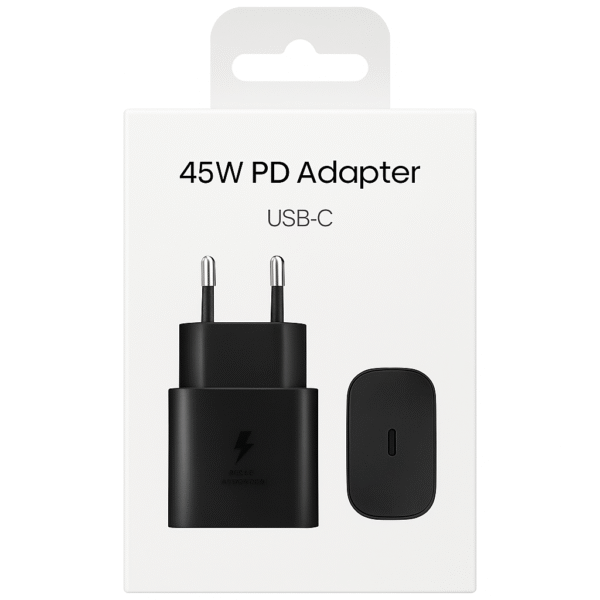 USB-C Schnellladegerät 45W – PD 3.0, CE-zertifiziert, EU-Stecker (schwarz)